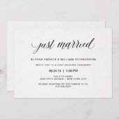 エレガントでシンプルなタイポグラフィー 新婚のお祝い 招待状 (正面/裏面)