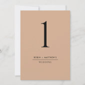 エレガントでシンプルなテラコッタテーブルナンバー (正面)