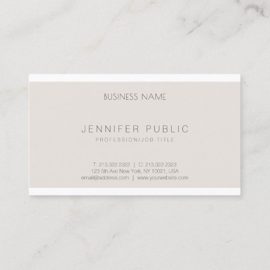 エレガントでシンプルなテンプレートの専門のモダンな贅沢 名刺 (裏面)