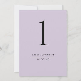 エレガントでシンプルなパープルのテーブルナンバー