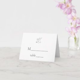エレガントでシンプルなフラワーブーケの結婚式プレイスカード カード