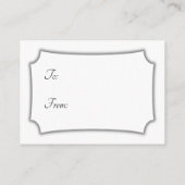 エレガントでシンプルなブライダルディスプレイシャワーギフトカード エンクロージャーカード (裏面)