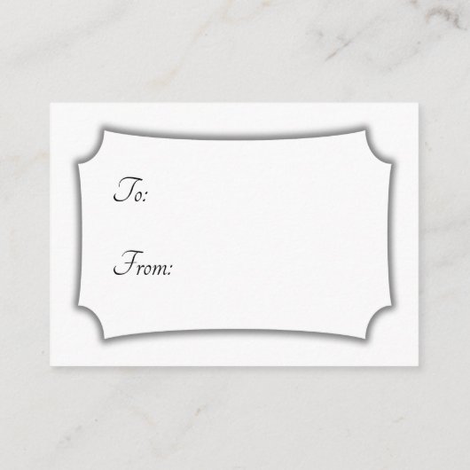 エレガントでシンプルなブライダルディスプレイシャワーギフトカード エンクロージャーカード (裏面)
