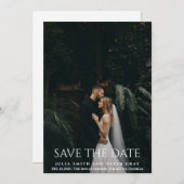 エレガントでシンプルなホワイトタイポグラフィー結婚式STD 招待状 (正面/裏面)