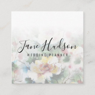 エレガントでシンプルなミニマル名刺（編集可能） スクエア名刺