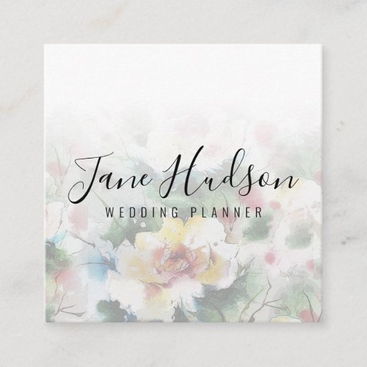 エレガントでシンプルなミニマル名刺（編集可能） スクエア名刺 (正面)