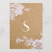 エレガントでシンプルなモダンのばら色の花のフェイクな銀 メニュー (裏面)