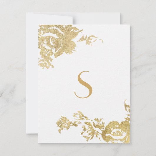 エレガントでシンプルなモダンのばら色の花の金ゴールドのベビーシャワー 招待状 (裏面)