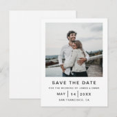 エレガントでシンプルなモダンウェディング 保存の日 インビテーションポストカード (正面/裏面)