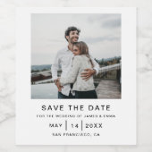 エレガントでシンプルなモダンウェディング　結婚式のご案内 ワインラベル (シングルラベル)