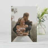 エレガントでシンプルなモダンウエディングカード サンキューカード (スタンド正面)