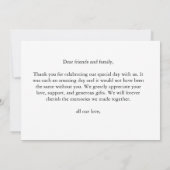 エレガントでシンプルなモダンウエディングカード サンキューカード (裏面)