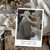 エレガントでシンプルなモダン・セージグリーンの結婚式ペーパーアイテム 2枚の写真入り セーブザデート