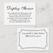 エレガントでシンプルなラッピング不要のブライダルシャワー ギフトカード エンクロージャーカード (正面/裏面)