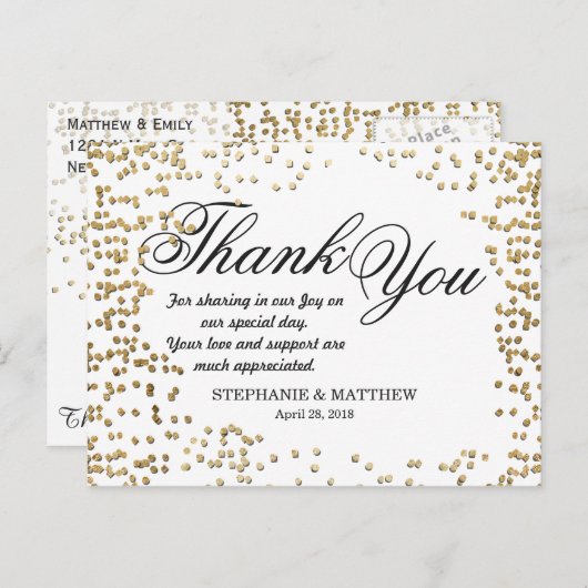 エレガントでシンプルな偽のゴールドの紙吹雪 ポストカード (正面/裏面)