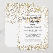エレガントでシンプルな偽物の金色のコンフェッティ 招待状 (正面/裏面)
