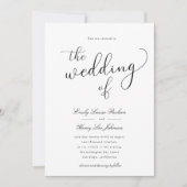 エレガントでシンプルな原稿の結婚式招待状 招待状 (正面)
