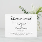 エレガントでシンプルな延期結婚式のお知らせ 招待状 (スタンド正面)