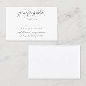 エレガントでシンプルな手で描いた原稿のモダンのミニマリスト 名刺 (正面/裏面)