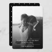 エレガントでシンプルな新年のホリデーカード（写真付き） シーズンカード (正面/裏面)