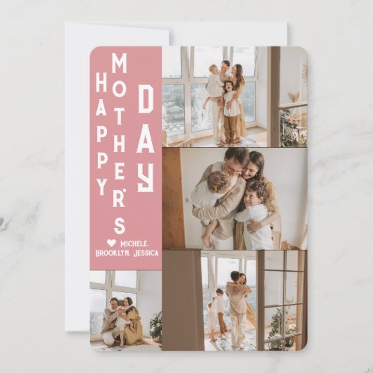 エレガントでシンプルな母の日の写真コラージュ シーズンカード (正面)