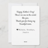 エレガントでシンプルな母の日写真コラージュ シーズンカード (裏面)