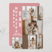 エレガントでシンプルな母の日写真コラージュ シーズンカード (正面/裏面)