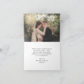 エレガントでシンプルな結婚式のお礼スクリプト写真 サンキューカード (内部)