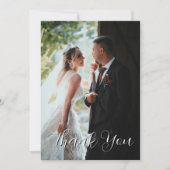 エレガントでシンプルな結婚式の写真　シャンパンゴールド サンキューカード (正面)