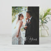 エレガントでシンプルな結婚式の写真　シャンパンゴールド サンキューカード (スタンド正面)