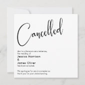 エレガントでシンプルな結婚式中止のお知らせ 招待状 (正面)
