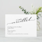 エレガントでシンプルな結婚式中止のお知らせ 招待状 (スタンド正面)