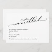 エレガントでシンプルな結婚式中止のお知らせ 招待状 (正面/裏面)