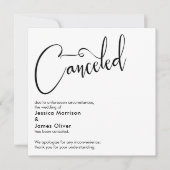 エレガントでシンプルな結婚式中止のお知らせ 招待状 (正面)