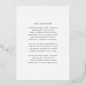 エレガントでシンプルな結婚式　保存日 箔招待状 (裏面)