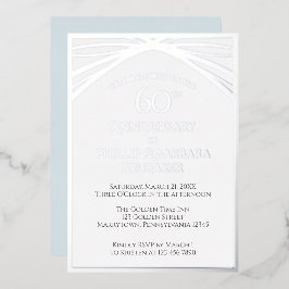 エレガントでシンプルな結婚60周年記念パーティー 箔招待状