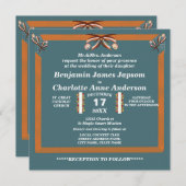 エレガントでシンプルな蝶ネクタイ 結婚式に合わせたオーダーメイド 招待状 (正面/裏面)