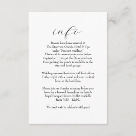 エレガントでシンプルな黒と白の結婚式情報 エンクロージャーカード