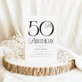 エレガントでシンプルな50歳の誕生日パーティー 招待状