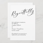 エレガントでシンプルな「残念ながら」キャンセルされた結婚式のカード 招待状 (正面/裏面)