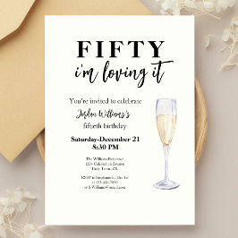 エレガントでシンプル お気に入りの50歳の誕生日 招待状