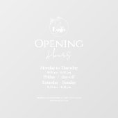 エレガントでシンプル、そしてプロフェッショナルな営業時間 ウィンドウサイン (シート)