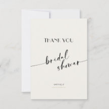 エレガントでシンプル - ミニマルなブライズシャワーのお礼カード