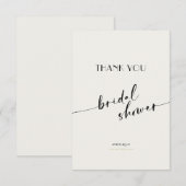 エレガントでシンプル - ミニマルなブライズシャワーのお礼カード サンキューカード (正面/裏面)