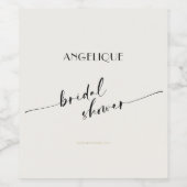 エレガントでシンプル - ミニマルなブライズシャワー ワインラベル (シングルラベル)