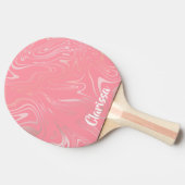 エレガントでスタイリッシュでガーリーなばら色の金ゴールドの大理石の一見のピンク 卓球ラケット (横)