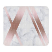 エレガントでスタイリッシュでガーリーなばら色の金ゴールドの白の大理石 カッティングボード (正面)
