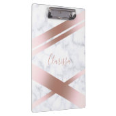 エレガントでスタイリッシュでガーリーなばら色の金ゴールドの白の大理石 クリップボード (右)