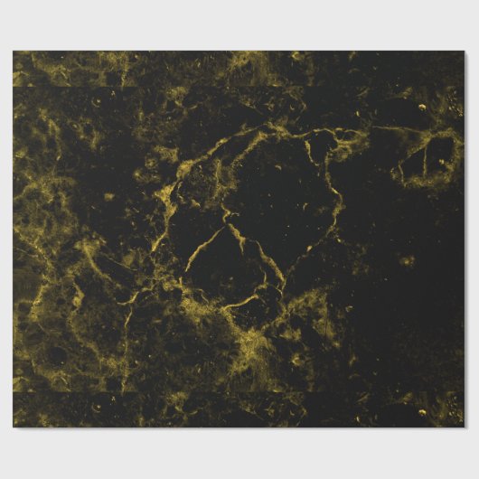 エレガントでスタイリッシュでモダンでシックな黒および金ゴールドは大理石模様をつけます ラッピングペーパー (フラット)