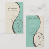 エレガントでスタイリッシュで上品でモダンな花の花柄 名刺 (正面/裏面)